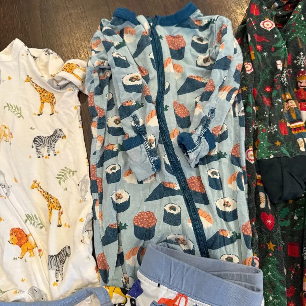 BUNDLE LOT Boys Pajamas SZ 0-3 Months to 7/8T Includes 11 Items Brands Assorted